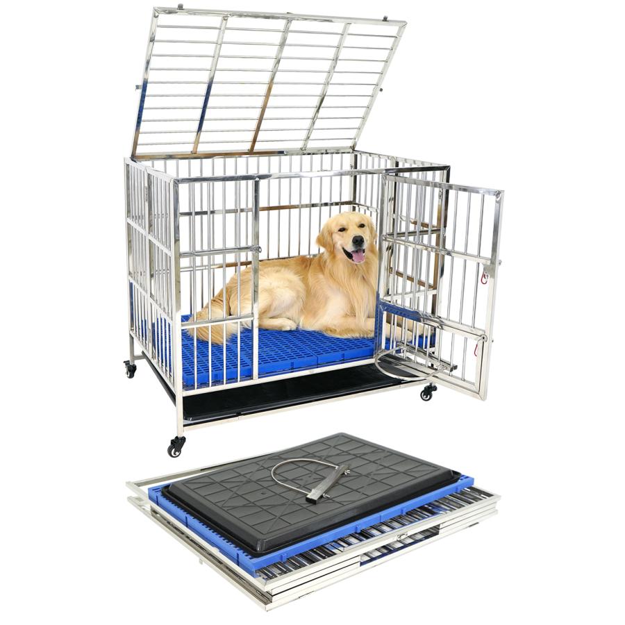 楽天市場】ペット 犬 ステンレス ケージ 犬小屋 犬用ケージ 大型犬