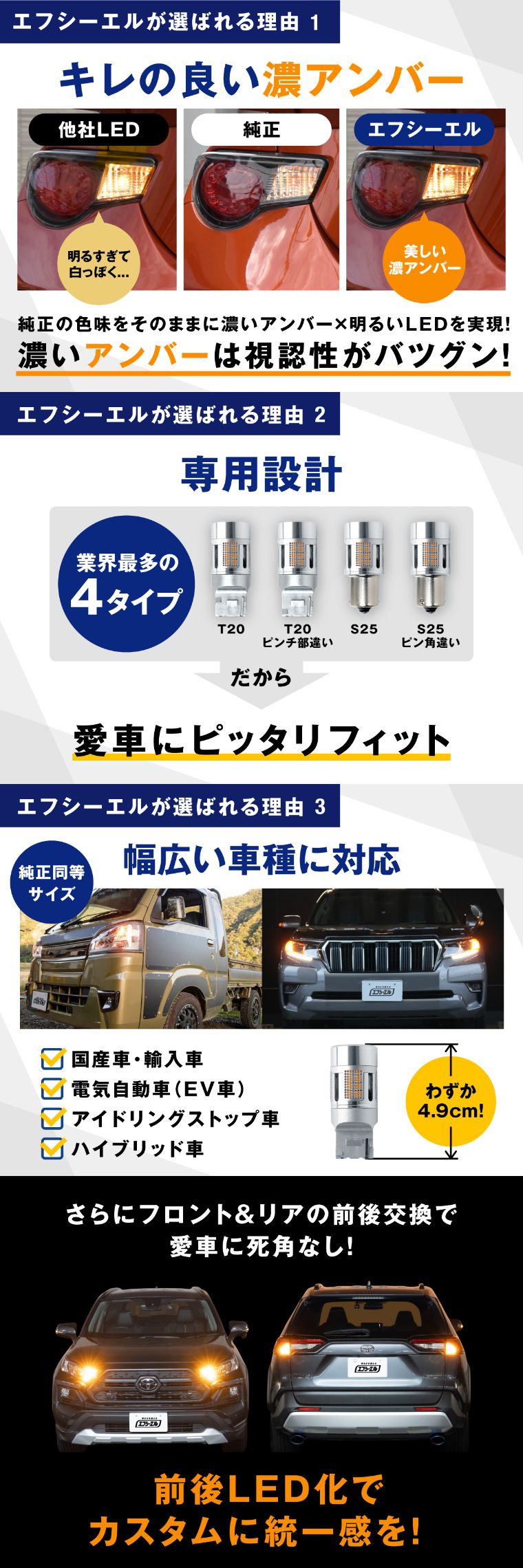楽天市場】ウィンカー LED 抵抗内蔵 ハイフラ防止 T20/S25 アンバー