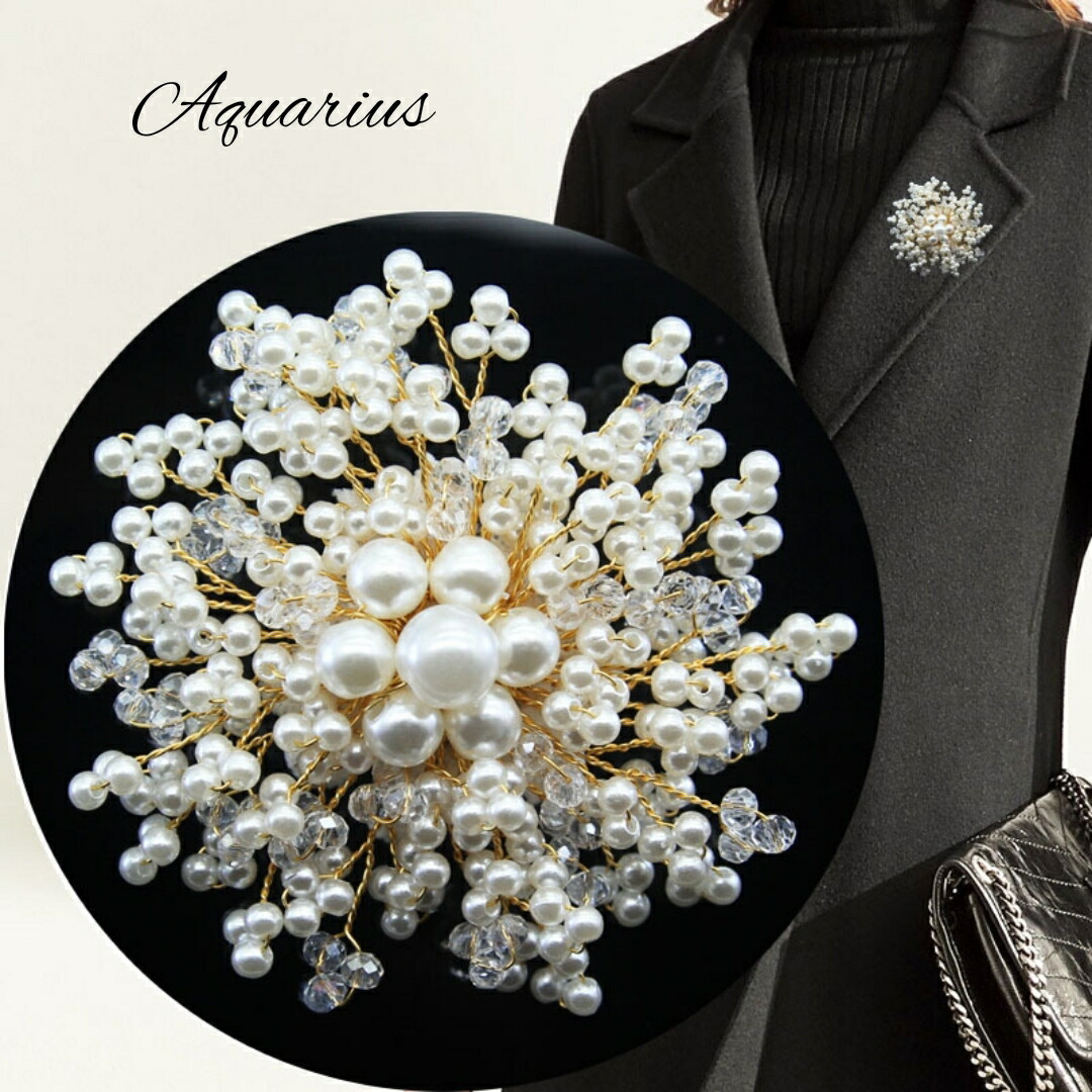 楽天市場】大ぶり パール コサージュ ブローチ : Aquarius
