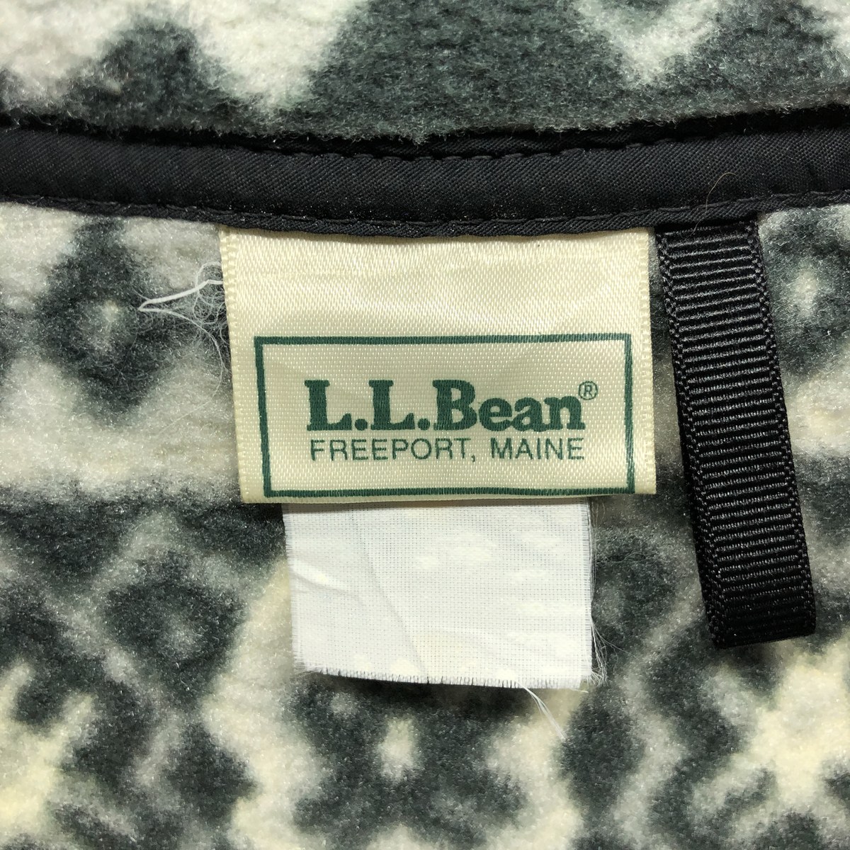 古着 80年代 エルエルビーン L.L.Bean 総柄 ハーフスナップ フリース