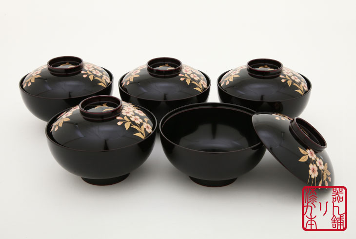 輪島塗 宗和膳 朱漆 吸物椀 煮物椀 六点揃 5セット 美品 懐石膳AK60