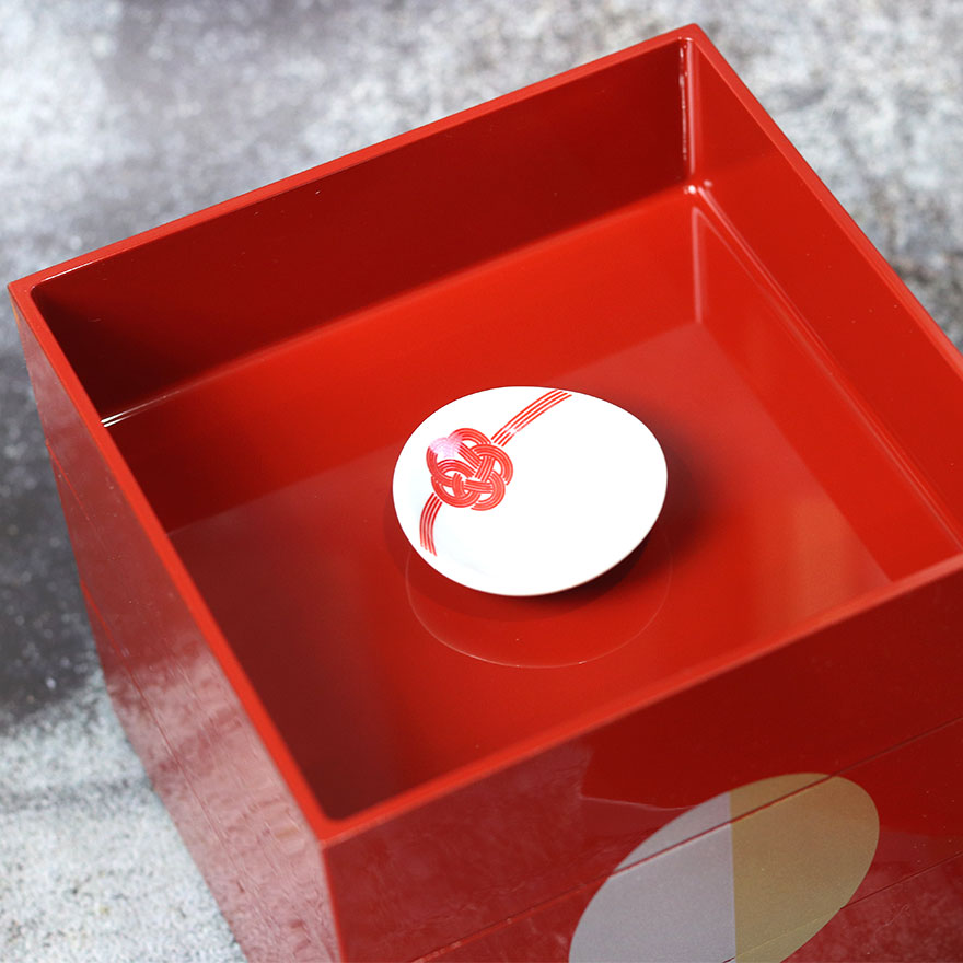 楽天市場】重箱 三段 お重箱 三段重 日月 朱 5寸 北市漆器 日本製 国産