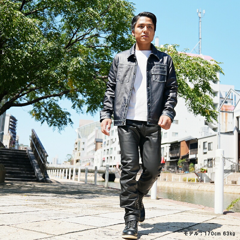 楽天市場】レザージャケット メンズ 馬革 Gジャンタイプ 本革 ブラック