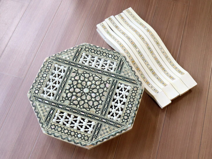 楽天市場】螺鈿家具 Mother of Pearl エジプト螺鈿の工芸家具 サイド