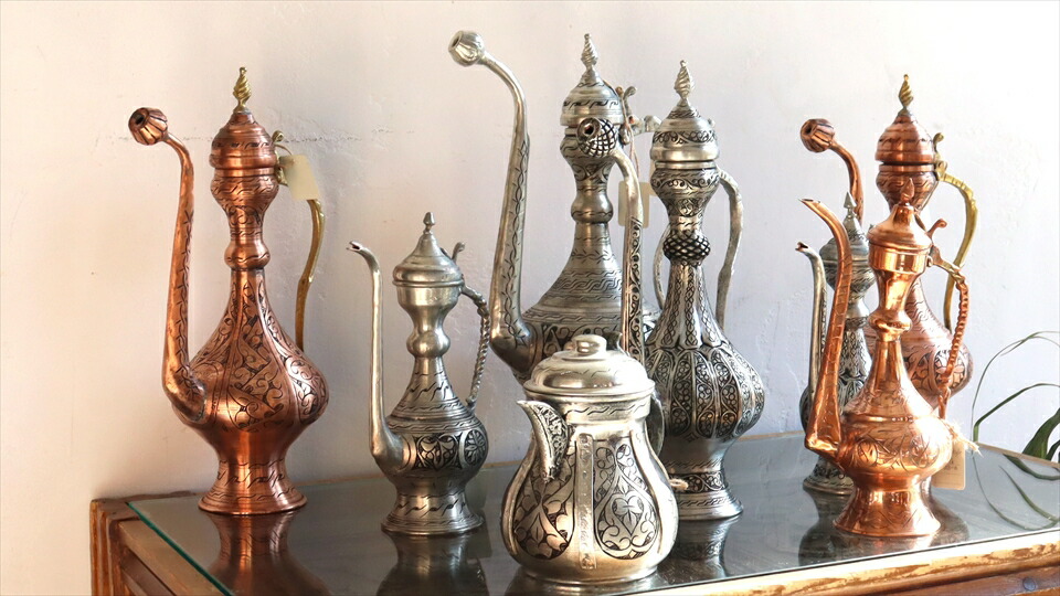 楽天市場】トルコ・銅製の水差し・アンティークブロンズ/高さ36cm