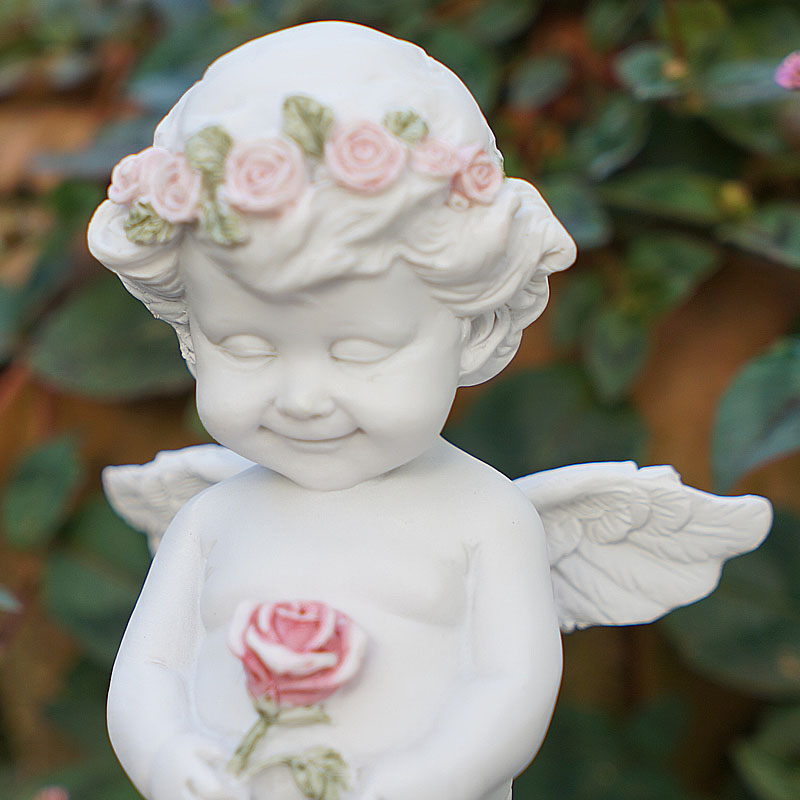 楽天市場】エンジェル 置物 エンジェル・一輪のバラ 天使 置物 天使