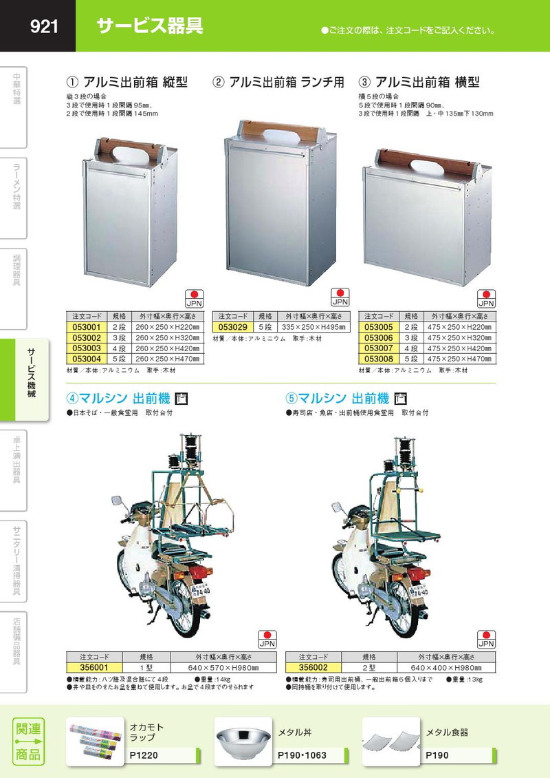 楽天市場】アルミ 出前箱 縦型 3段 【kmaa】 出前箱 おかもち 岡持ち