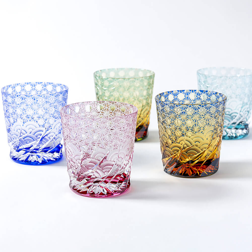 Edo Kiriko Rocks Glass 「Sazanami」
