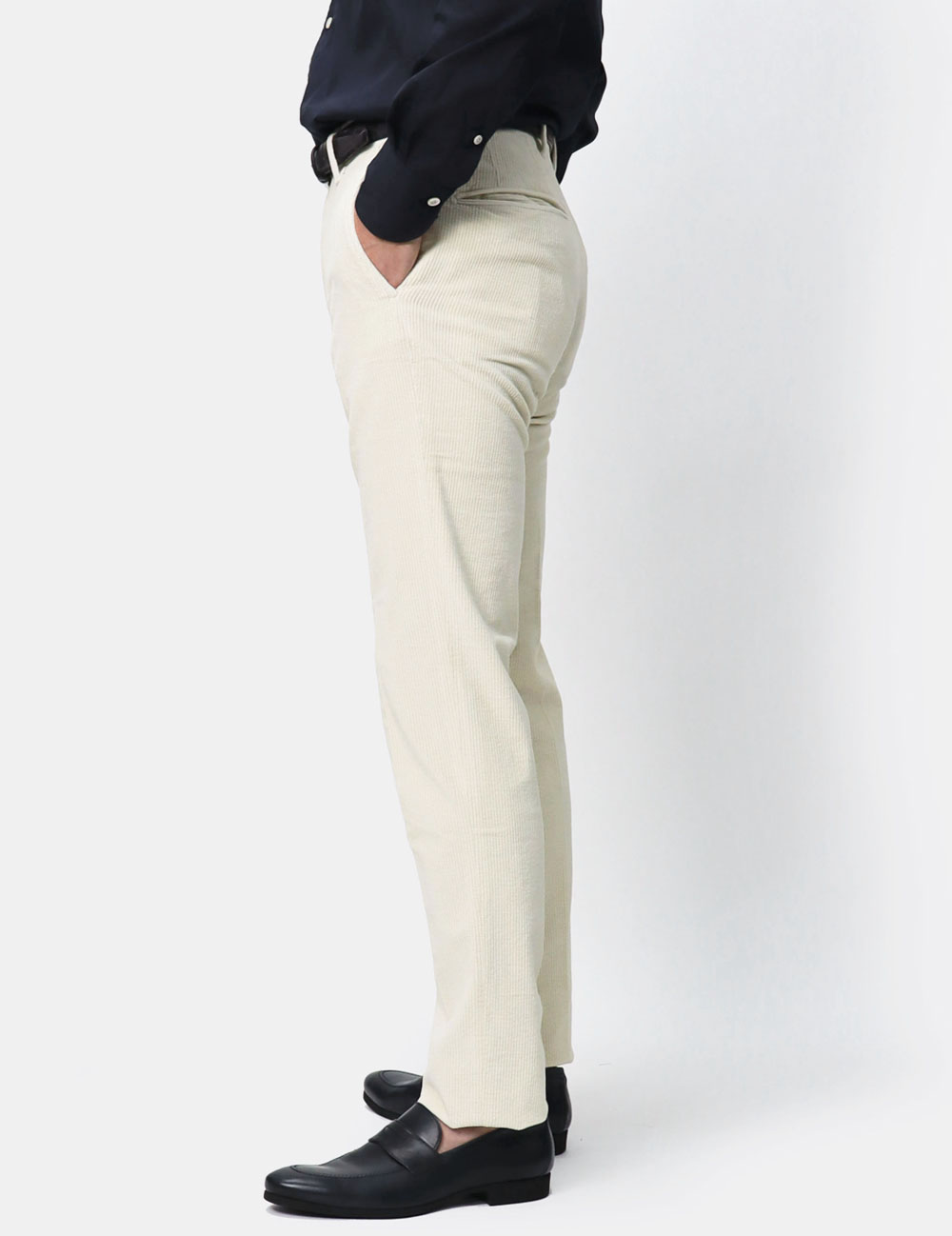 インコテックス オフホワイト コーデュロイパンツ インコテックス