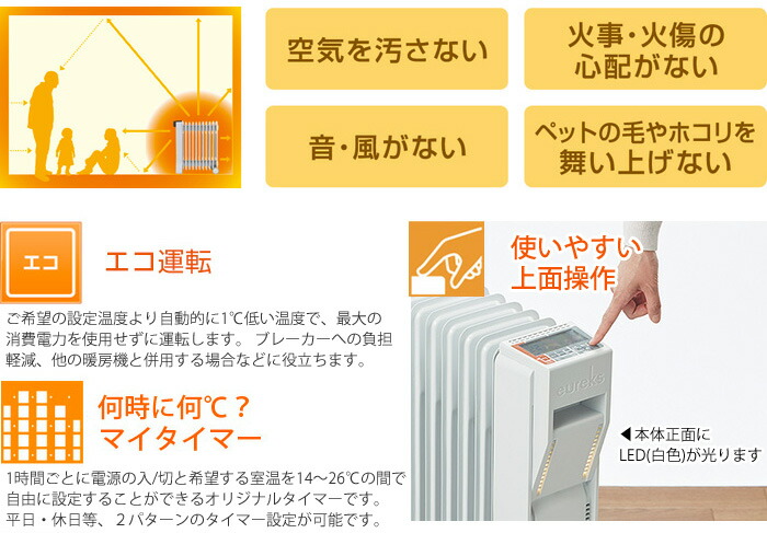 楽天市場】ユーレックス オイルヒーター 1500W LFX12EH(IW) アイボリー