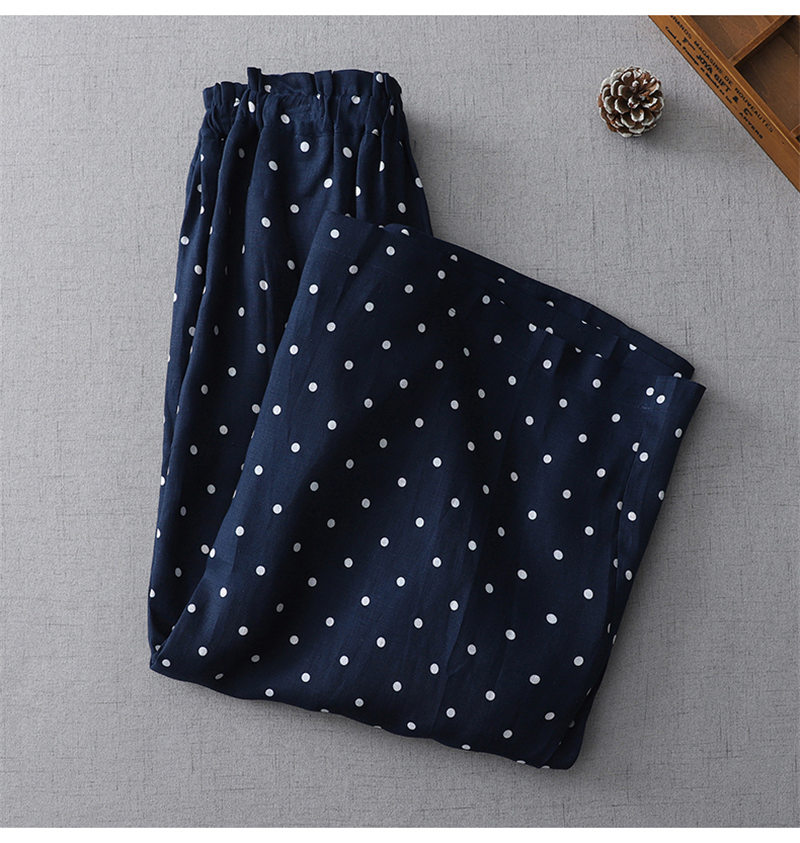 ディークの水色のドット模様ガウチョパンツ ディークの水色のドット