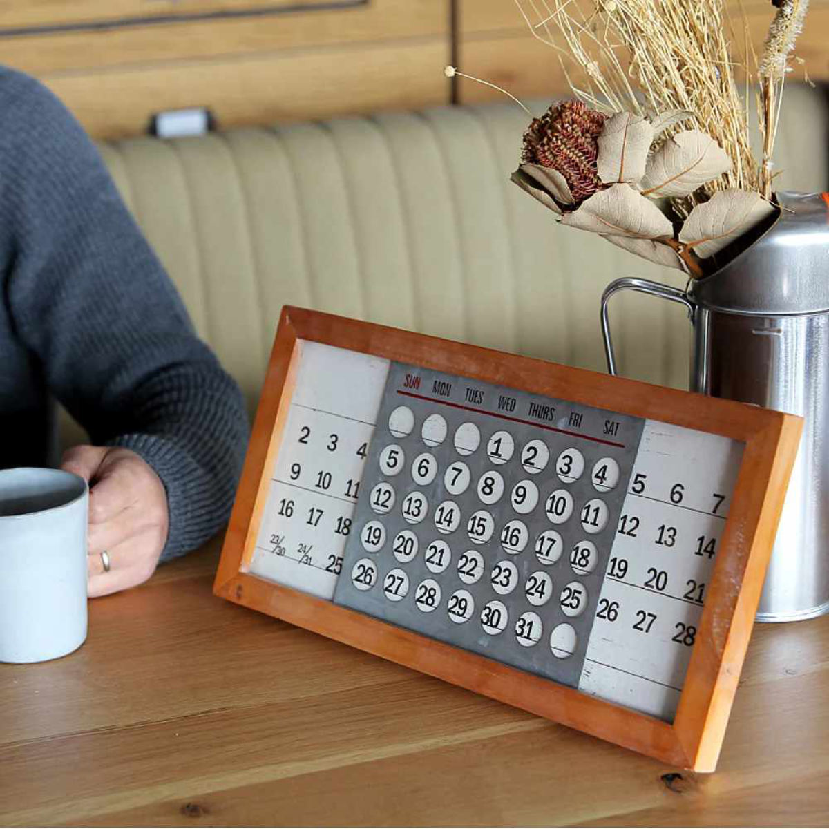 楽天市場】万年カレンダー WOODEN PERPETUAL CALENDAR MINI 掛け置き