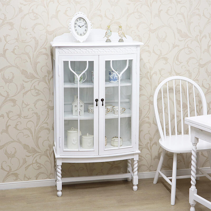 展示品 レトロガラス シャビー ハンドメイド キャビネット 飾り棚