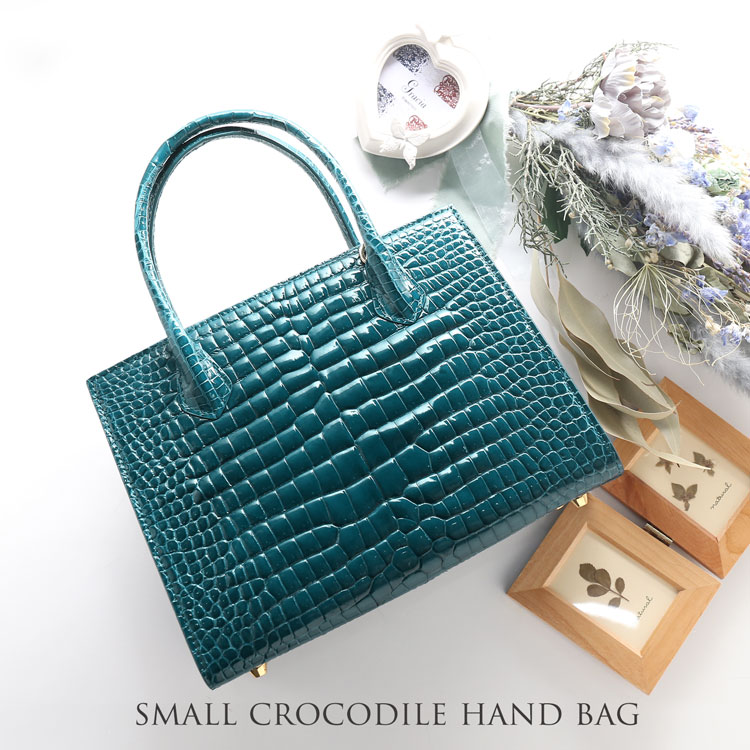 楽天市場】【10%offクーポン】スモールクロコダイル ハンドバッグ