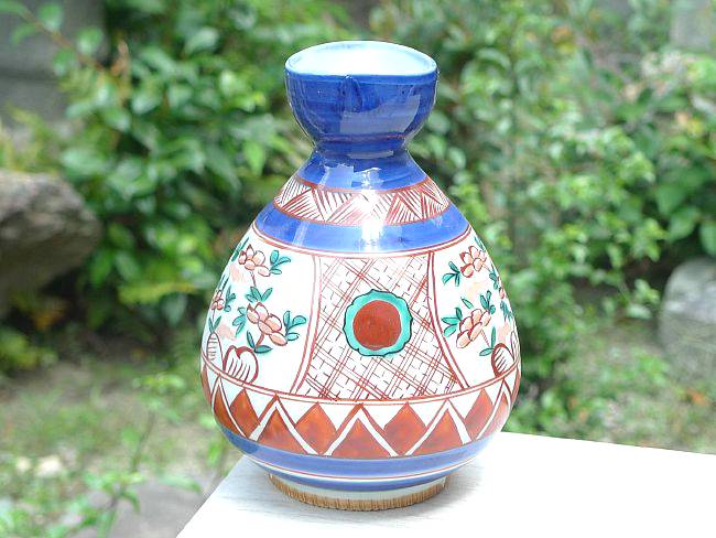 呉須赤絵花生 - 京焼清水焼 松韻堂