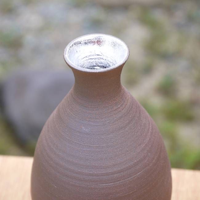 銀箔瓢箪徳利 直山 - 京焼清水焼 松韻堂
