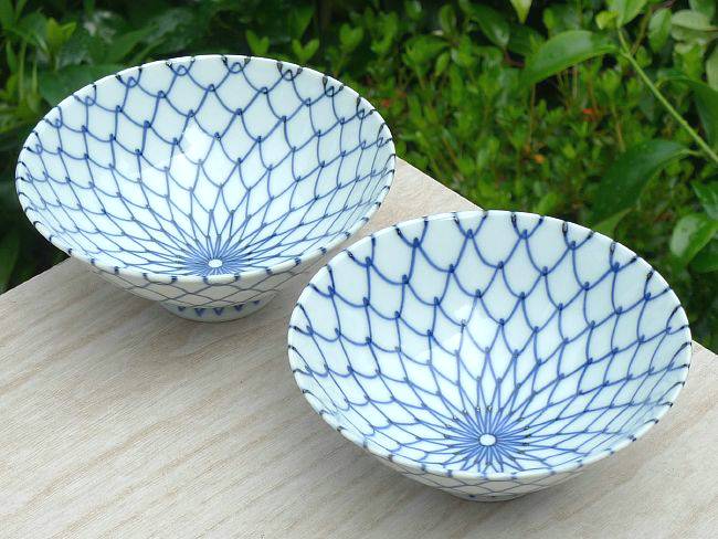 青華 染付 瓔珞文蓋碗 茶藝 在銘 加藤清昌 蓋付碗 煎茶碗 茶道具 茶器