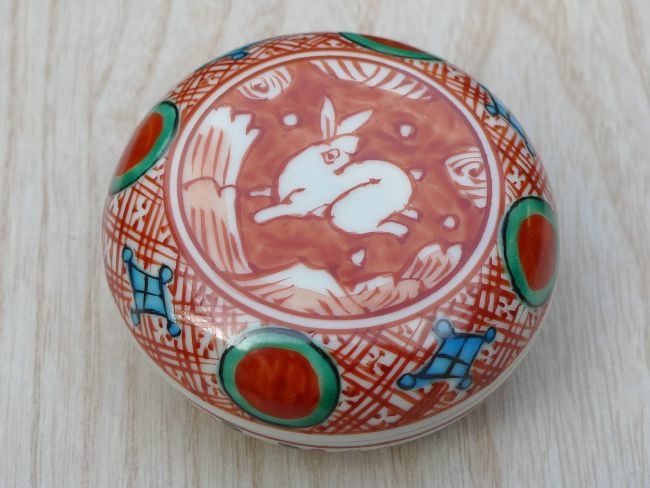 茶道具 楽山作 立雛他 干支 水鳥など 色絵香合 6点まとめて N 8222