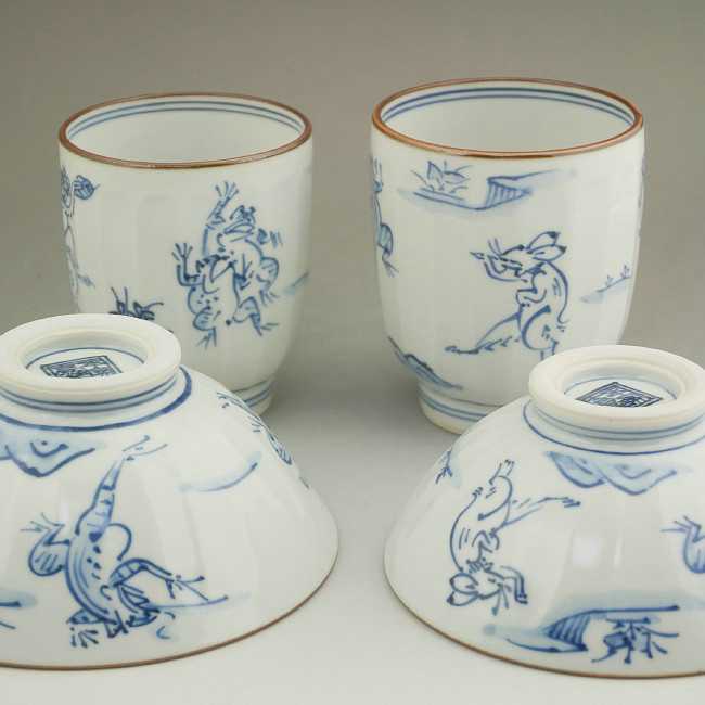 高山寺夫婦湯呑と夫婦茶碗セット 壹楽 - 京焼清水焼 松韻堂