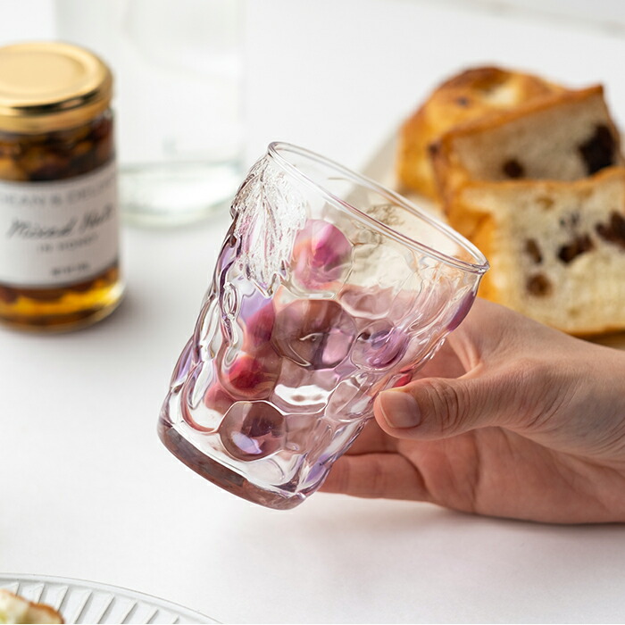 葡萄と葉のデザイン ガラスの器 2個セット 葡萄と葉のデザイン ガラス