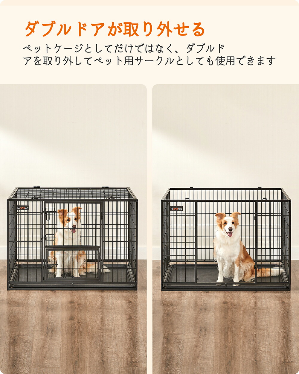 楽天市場】【P10☆ 2/4-10限定!!】FEANDREA ペットケージ 犬ケージ