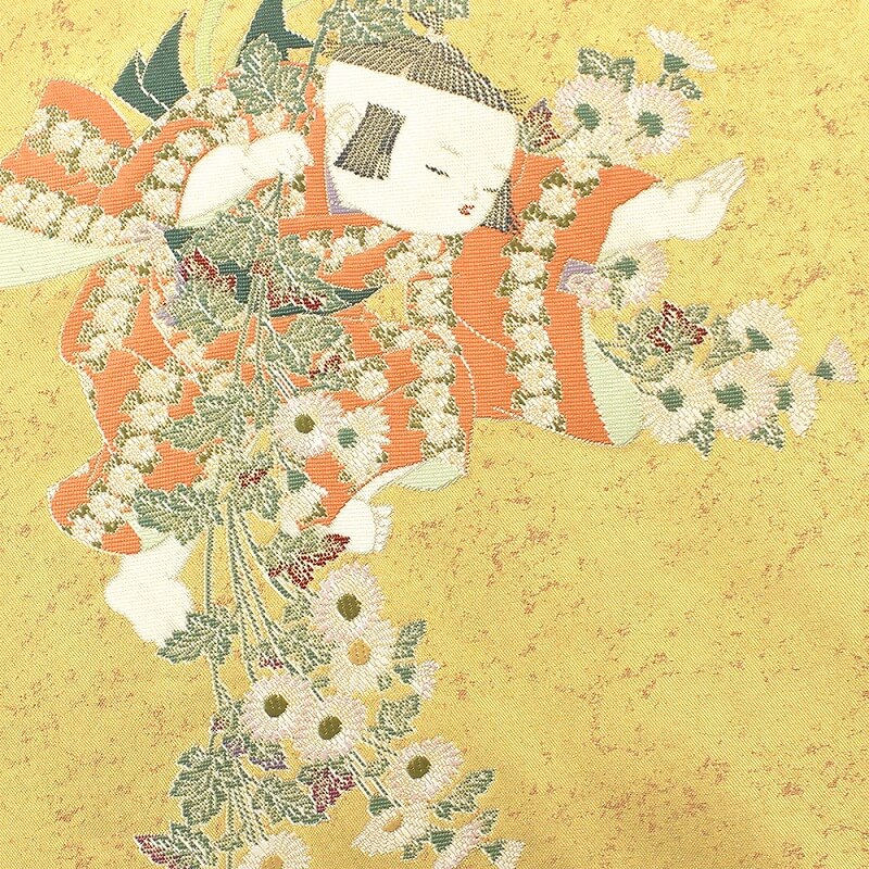 七五三10％】【中古】 袋帯 ふくろ帯 由水十久意匠 長嶋成織物 箱付き