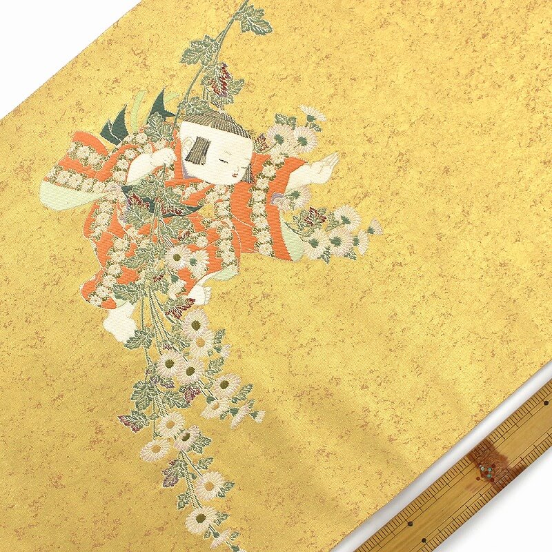 七五三10％】【中古】 袋帯 ふくろ帯 由水十久意匠 長嶋成織物 箱付き