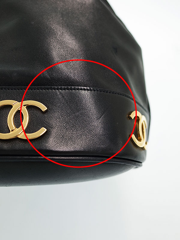 数量限定❤CHANEL❤ブラックラメ巾着ショルダーバッグゴールドチェーン