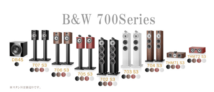 B&W 707 S3 ローズナット ペア 〈2ウェイ バスレフ型ブックシェルフ