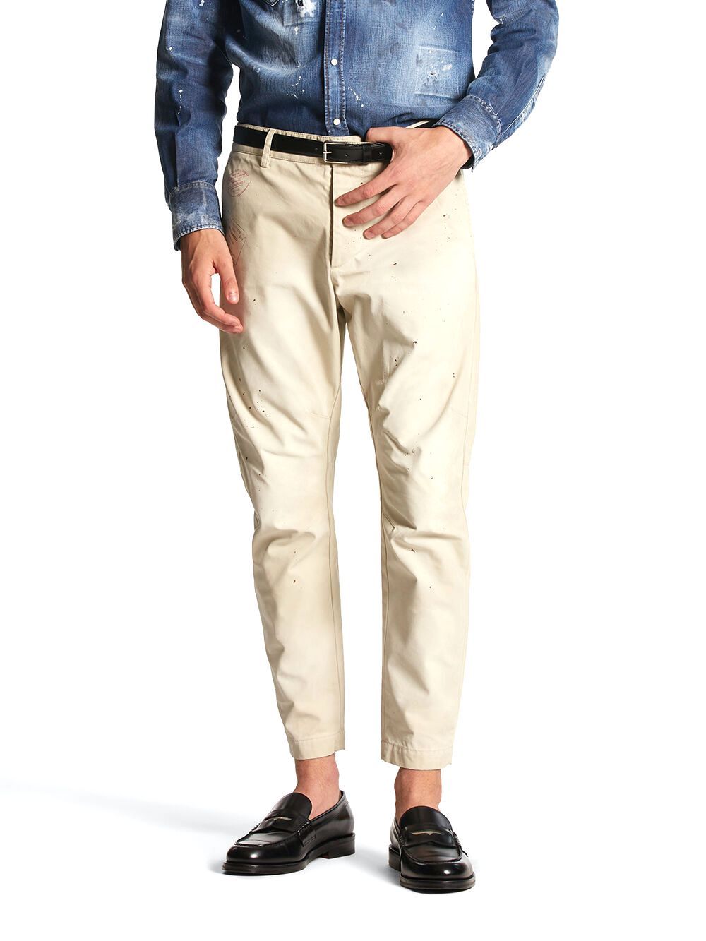 Dsquared2 - D2 STAMPS SEXY CHINO PANTS ロゴ プリント加工チノパンツ