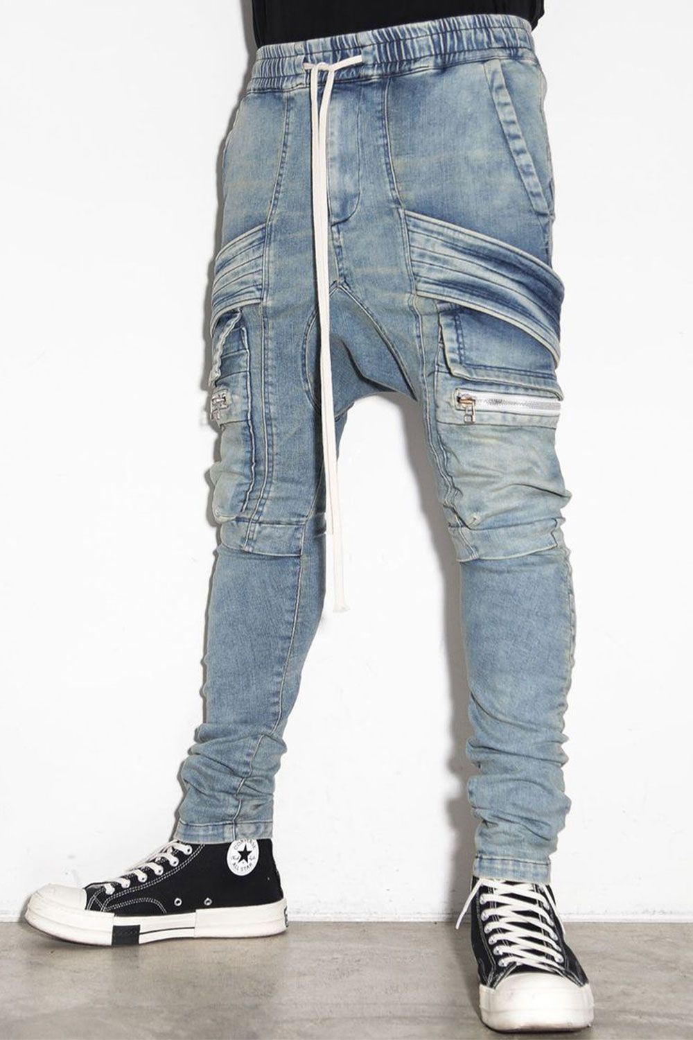 A.F ARTEFACT - サルエルカーゴスキニーデニム / Indigo Denim Cargo