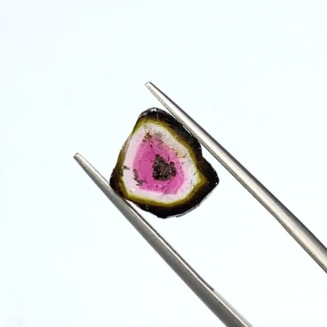 ウォーターメロントルマリン 原石スライス(宝石名トルマリン)ブラジル