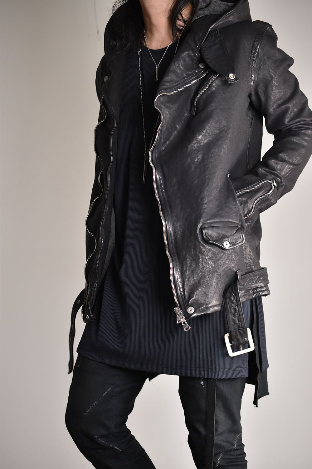 ISAMU KATAYAMA BACKLASH - Japan Calf Garment Wash Hoodie Riders