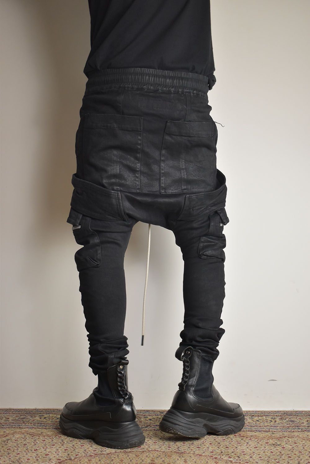 A.F ARTEFACT - Stretch Denim Coating Cargo Saruel Skinny