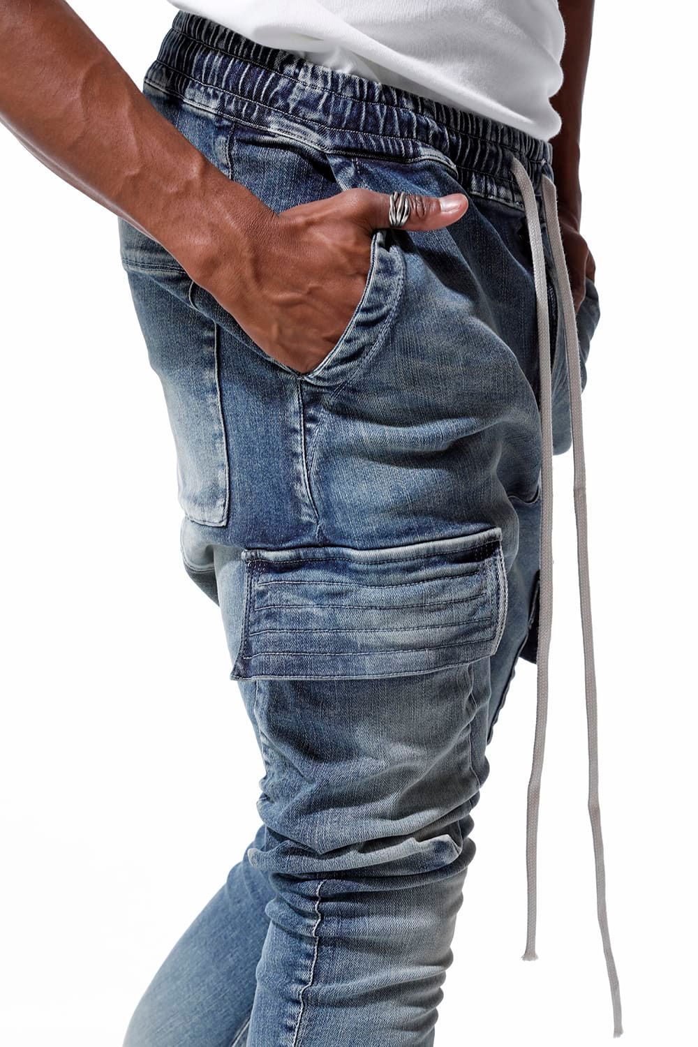 A.F ARTEFACT - Denim Sarouel Skinny Long Pants