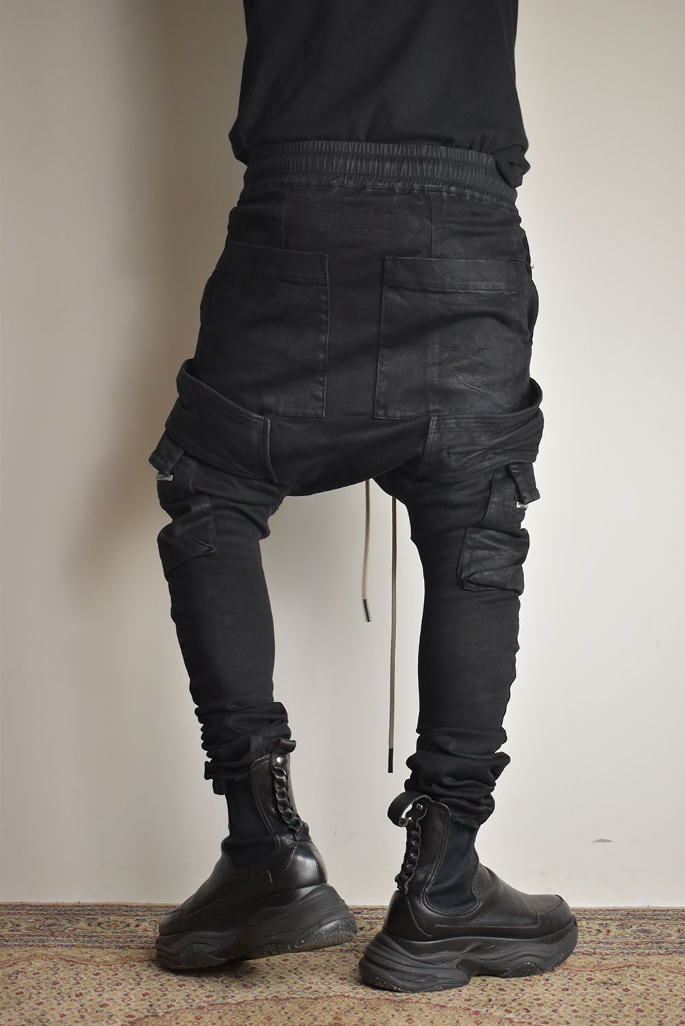 A.F ARTEFACT - Stretch Denim Coating Cargo Saruel Skinny