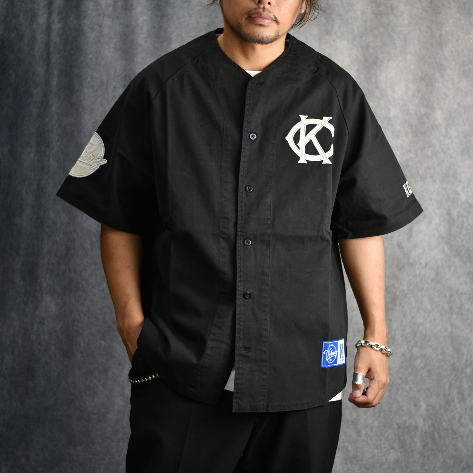 CALEE - × KEBOZ BASEBALL SHIRT (BLACK) / × ケボズ ベースボール