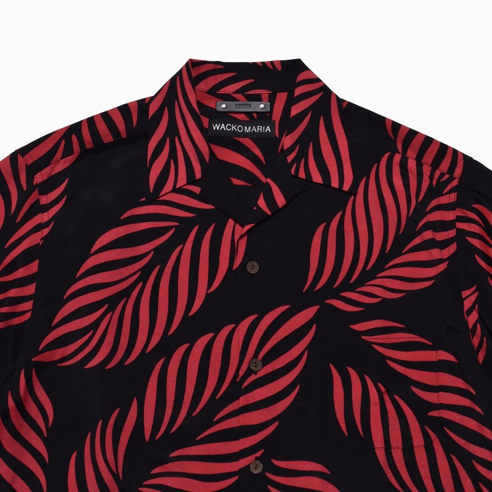 MINEDENIM - × WACKO MARIA Leaf Motif Hawaiian Shirt （BLACK×RED