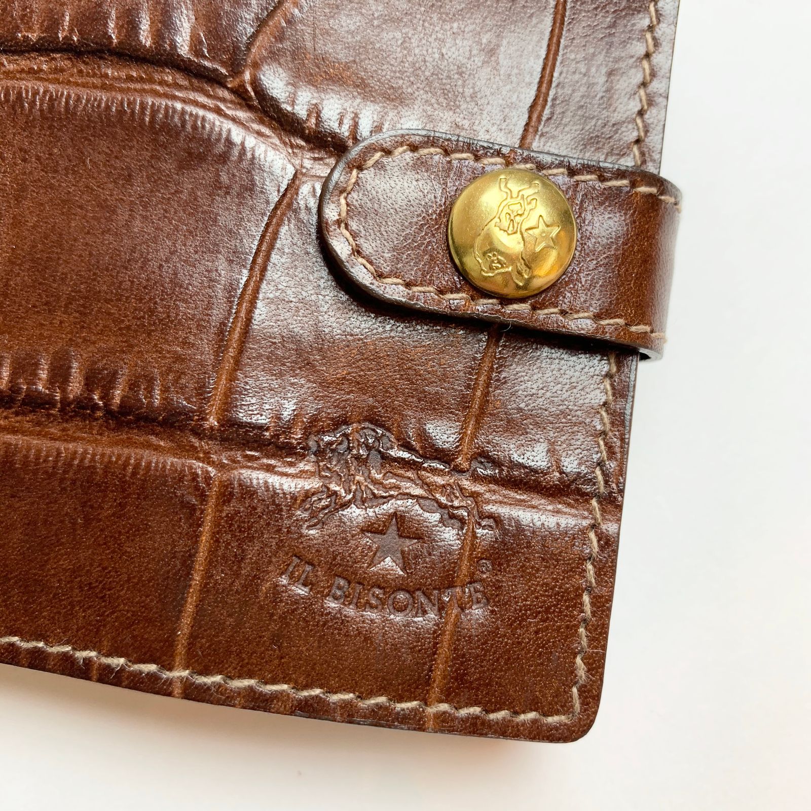 IL BISONTE - ウォレット/型押し二つ折り財布/ブラウン | HALLOW's web