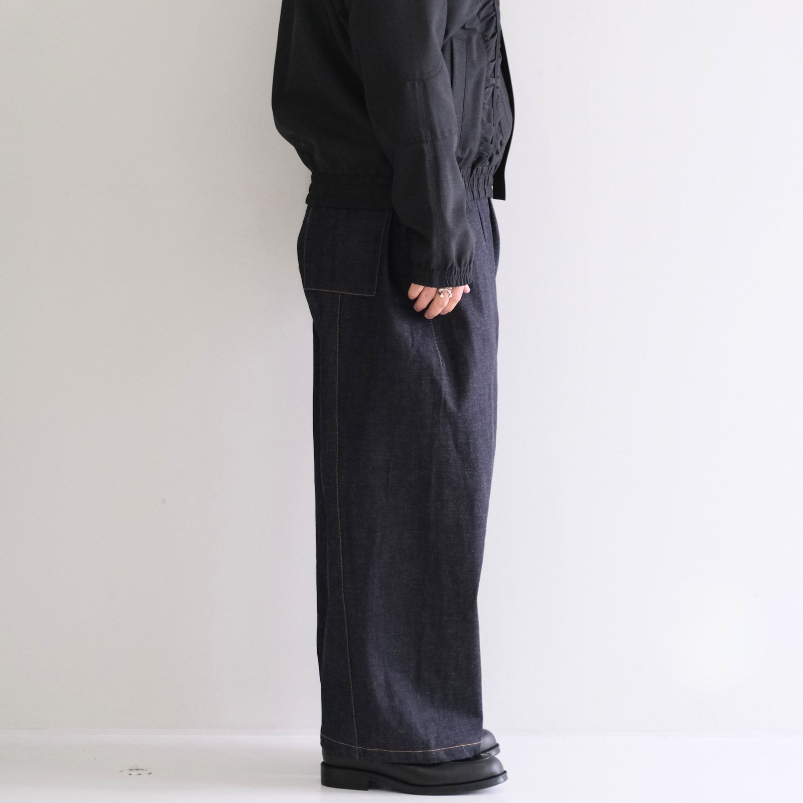 SAGE NATION - BOX PLEAT TROUSER RAW DENIM/ ボックスプリーツ