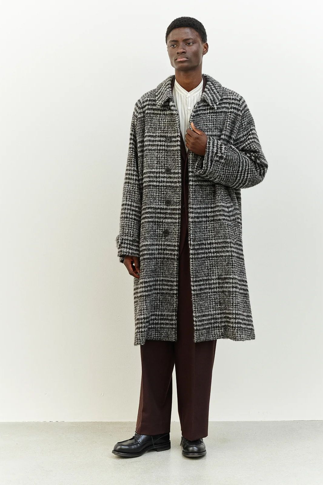 MARKAWARE】ALPACA SHAGGY PLAID LOGGER JACKET & WALK ABOUT COAT