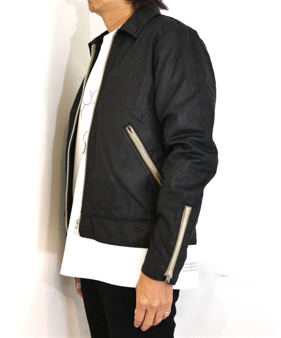 MINEDENIM - Black Coating Denim Riders JKT (BLT) / ブラック