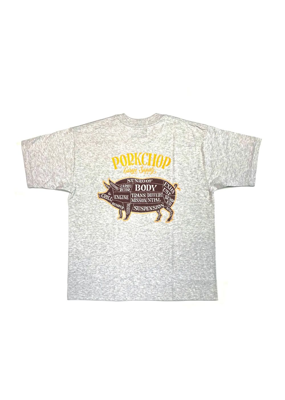 PORKCHOP GARAGE SUPPLY - PORK BACK TEE (BLACK) / ポークバック ロゴ