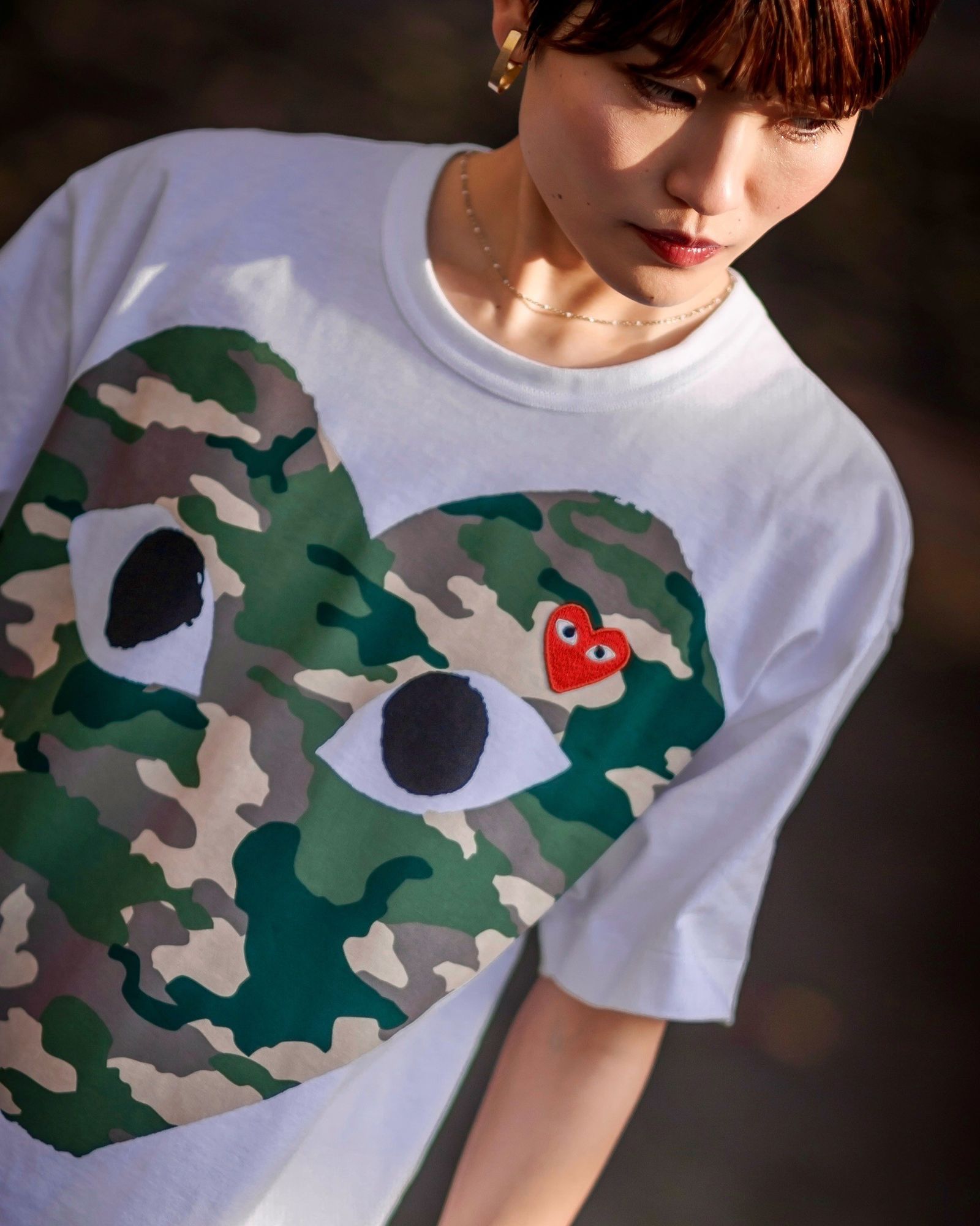 PLAY COMME des GARCONS カモフラージュハートTシャツ 迷彩 | Shop at