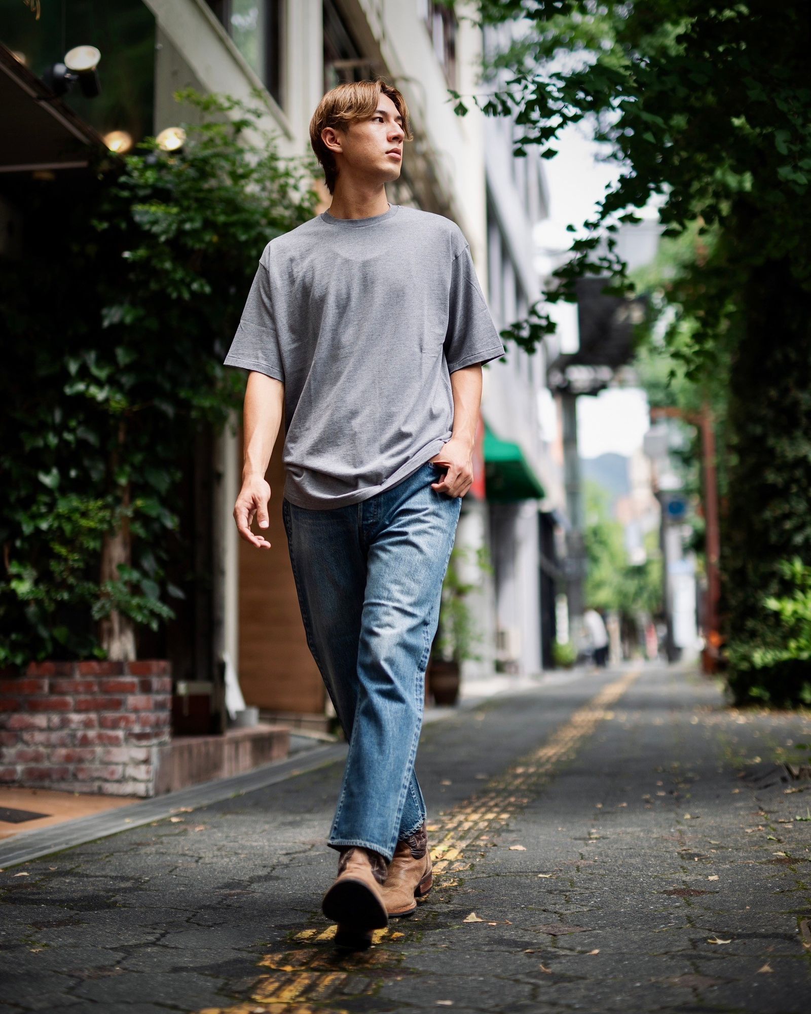 A.PRESSE - Cashmere Blend S/S T-Shirt (24AAP-05-03K)GRAY☆7月13日