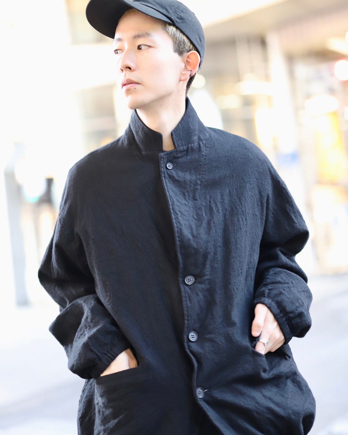 black comme des garcons 23aw エステル 縮絨パンツ black comme des