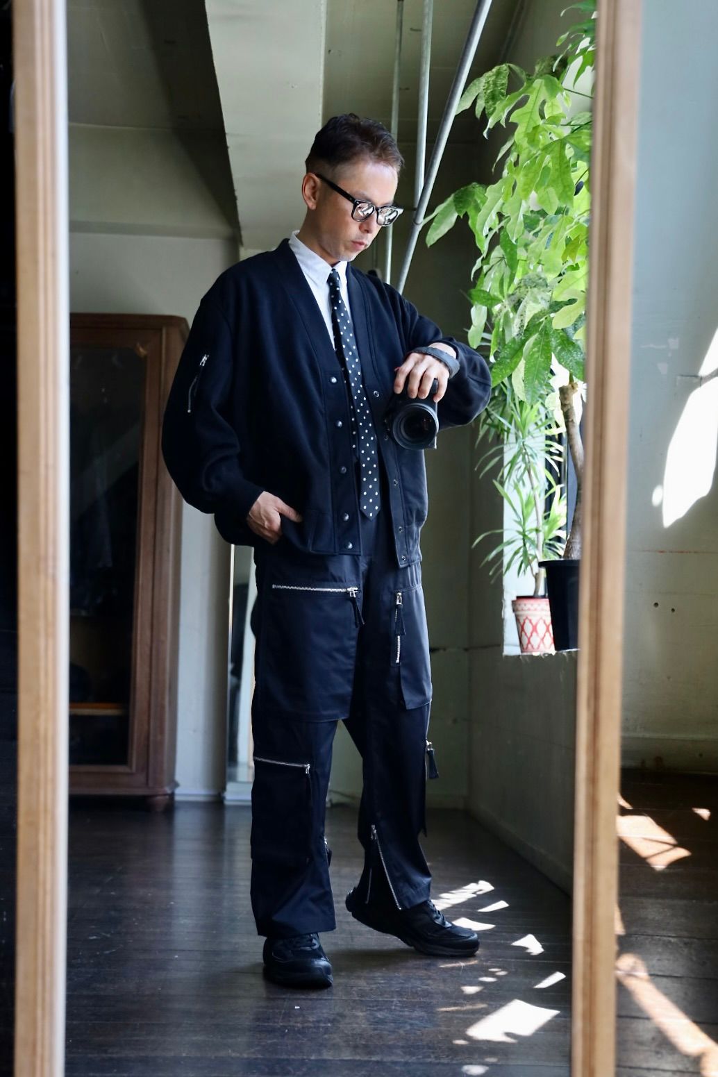 アキ コムデギャルソンオム ウールサージ イージースラックス M アキ