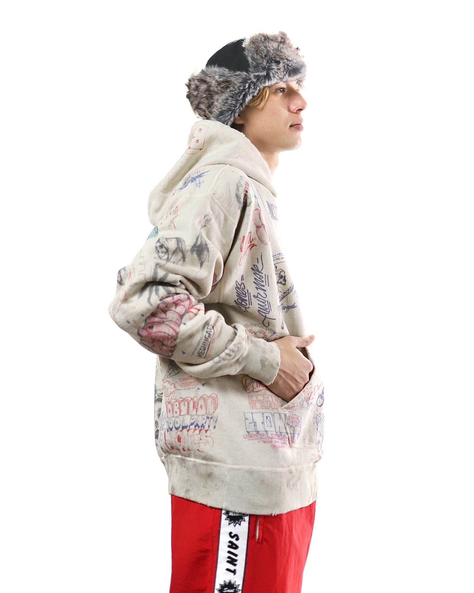 セントマイケル24SS フーディー Saint Mxxxxxx x Bornxraised LA