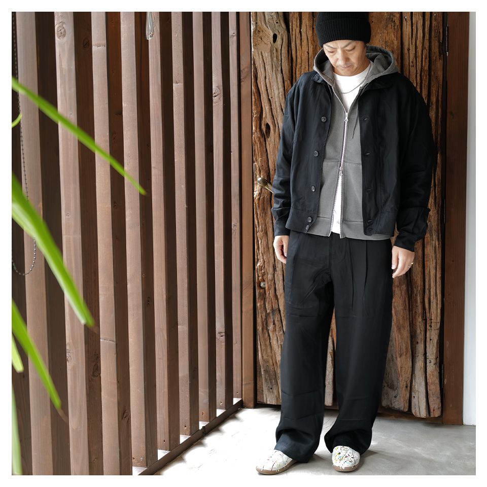 OUR LEGACY - 【Last1 Size48】 RASCAL HOOD Worn Black Hefty Fleece