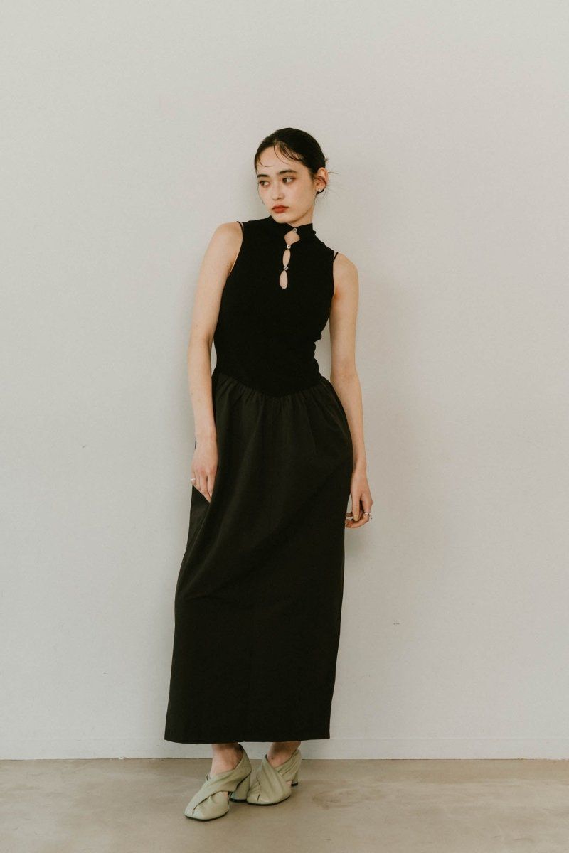 KnuthMarf】frill sleeves one piece/ブラック スーツ・フォーマル